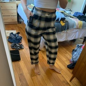 NWT straight plaid pants